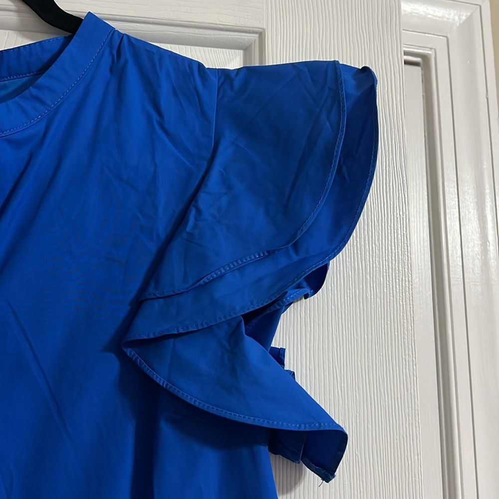 NWT TCEC Royal Blue Ruffle Tiered Maxi Dress Size Large - Picture 4 of 6